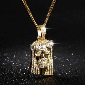 18k Gold Plated Religious Jesus Head Pendant