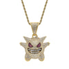 18k Gold Plated Mask Gengar Iced Out Pendant